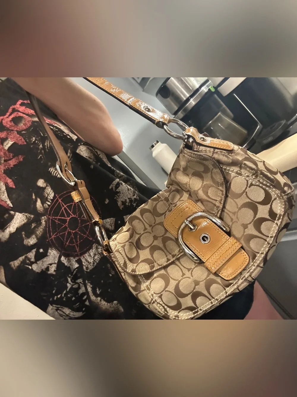COACH Vintage Soho Signature Flap Shoulder Bag VTG Y2K (F15668)